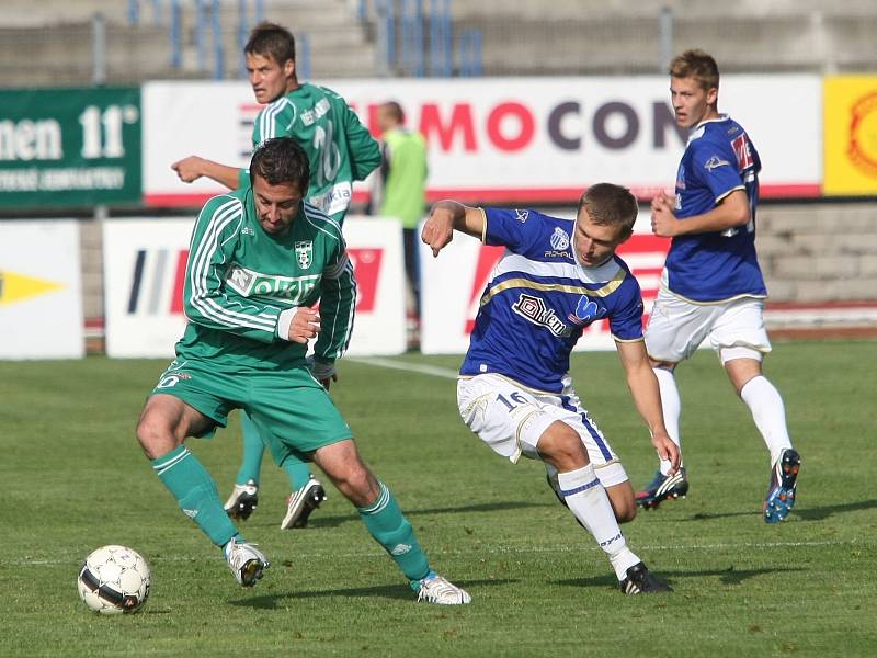 Fotbalisté Karviné (v zeleném) neměli v Ústí štěstí.