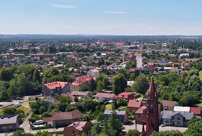 Bohumín-Skřečoň, letecký snímek.