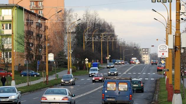 Úsekové měření rychlosti na Dělnické ulici v Havířově. 