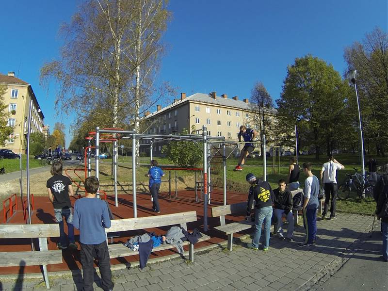 Workoutové cvičiště v centru Havířova. 