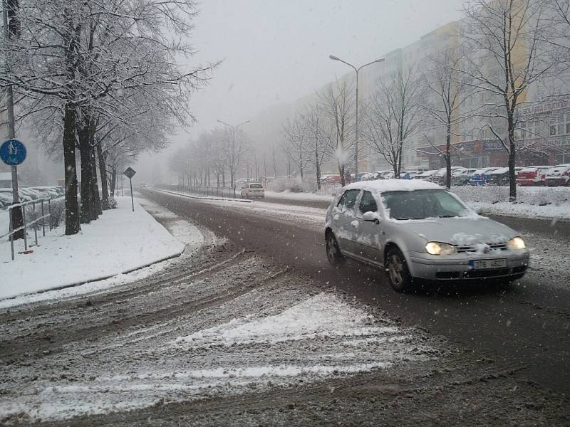 Sněhová nadílka v Orlové. 