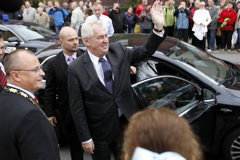 Prezident Miloš Zeman na návštěvě v Bohumíně. 