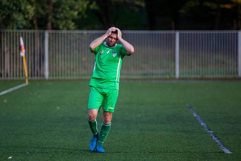 Orlovský Baník Fučík (zelené dresy) přehrál Baník z Rychvaldu 3:2.