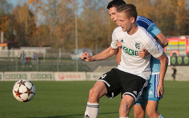 První pohárový duel mezi Karvinou a Mladou Boleslaví (v modrém) vyhráli hosté 1:0.