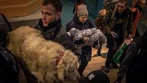 Noční vlakové spoje přivážejí ukrajinské válečné uprchlíky na nádraží, 18. března 2022 v Bohumíně.