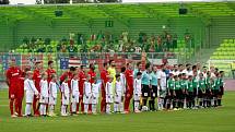 Slavnostní otevření rekonstruovaného fotbalového stadionu v Karviné. 