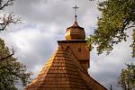 Dřevěný kostel Nanebevstoupení Páně v Dolních Marklovicích je po opravě. Listopad 2023.
