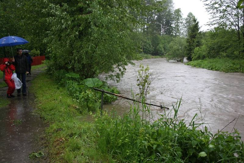 Vysoká hladina Stonávky. 