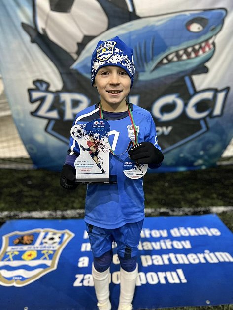 Matyáš Matušovič, Žralok z Havířova, nejlepší hráč turnajie talentů U9 ze tří zemí v polském Sosnowci.