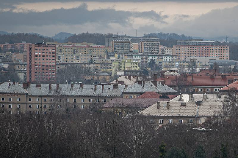 Pohled na město Havířov, 3. února 2021.