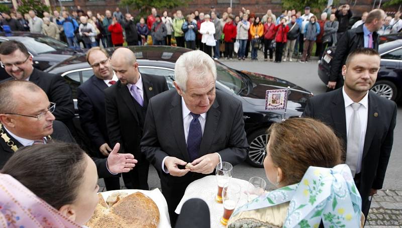 Prezident Miloš Zeman na návštěvě v Bohumíně. 