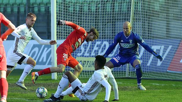 Fotbalisté MFK Karviná remizovali v utkání 22. kola FORTUNA:LIGY s Brnem 1:1 (7. 3. 2021).