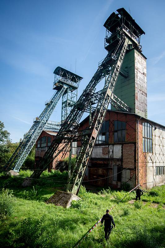 Cvičení Hasičů a HBZS na Dole Gabriela (záchrana sebevraha), 10. zaří 2019 v Karviné.