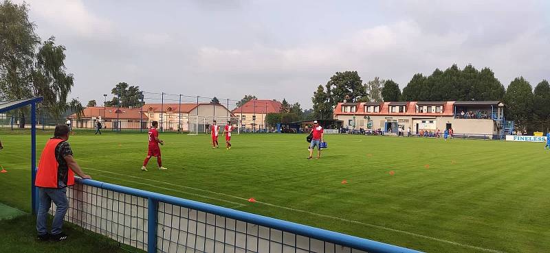 Zápas 15. kola fotbalového krajského přeboru Řepiště - Slavia Orlová 4:2.
