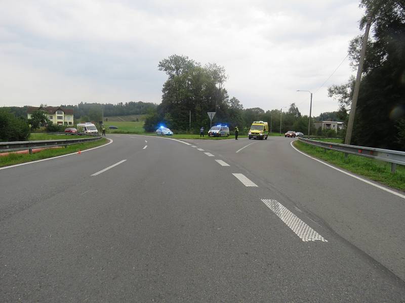 Místo dopravní nehody v Těrlicku.