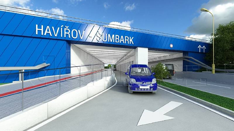 Vizualizace budoucí podoby podjezdu pod železniční tratí v Havířově. 
