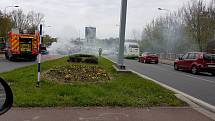 Zásah hasičů u požáru osobního automobilu v Havířově. 