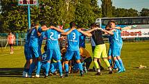 Zápas 22. kola fotbalové I.B třídy, skupiny C, Lokomotiva Petrovice B - Horní Suchá 0:6, které se hrálo 15. května na hřišti v Závadě. Foto: FK Horní Suchá/Ondřej Kruťa