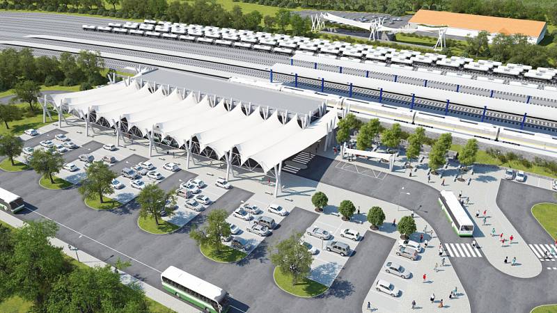 Vizualizace budoucí podoby havířovského dopravního terminálu. 