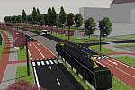 Vizualizace projektu tramvajové dopravy v Karviné. 