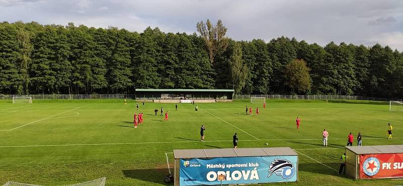 Zápas 6. kola krajského přeboru Slavia Orlová - Vratimov 1:4.
