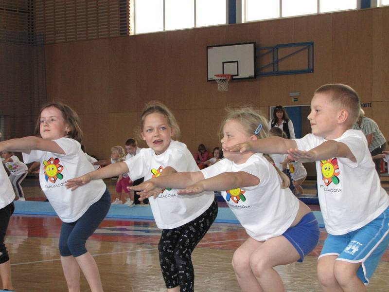 Ve Sportovní hale Žákovská se konalo cvičení dětí pro rodiče s účastí úspěšných atletů. 