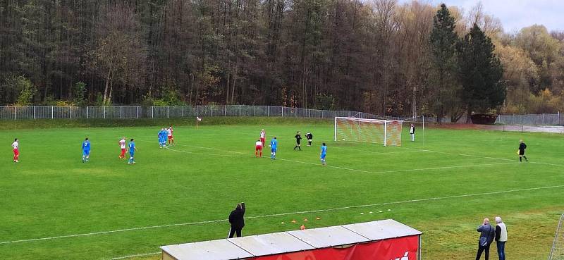 Zápas 14. kola krajského přeboru Slavia Orlová - Bolatice 6:0.