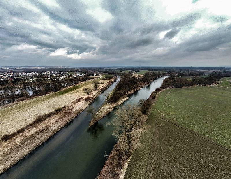 Soutok řek Odry a Olše v Bohumíně-Kopytově.