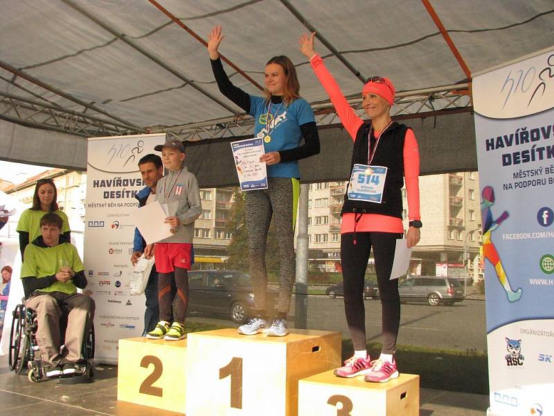 Havířovská desítka 2016, vyhlášení vítězů běhu na 10 km. 