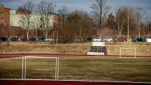 Atletický stadion v Havířově, leden 2020.