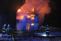 Požár rodinného domu v Rychvaldě. 