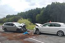 K dopravní nehodě se srážkou dvou vozů v protisměru došlo ve středu 4. srpna odpoledne v Těrlicku u Havířova. 