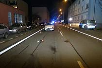 Místo dopravní nehody vozidla s chodcem v Bohumíně.