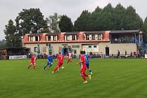 Zápas vloženého 15. kola fotbalového krajského přeboru Řepiště - Slavia Orlová 4:2, který se hrál ve středu 24. 8. 2022.