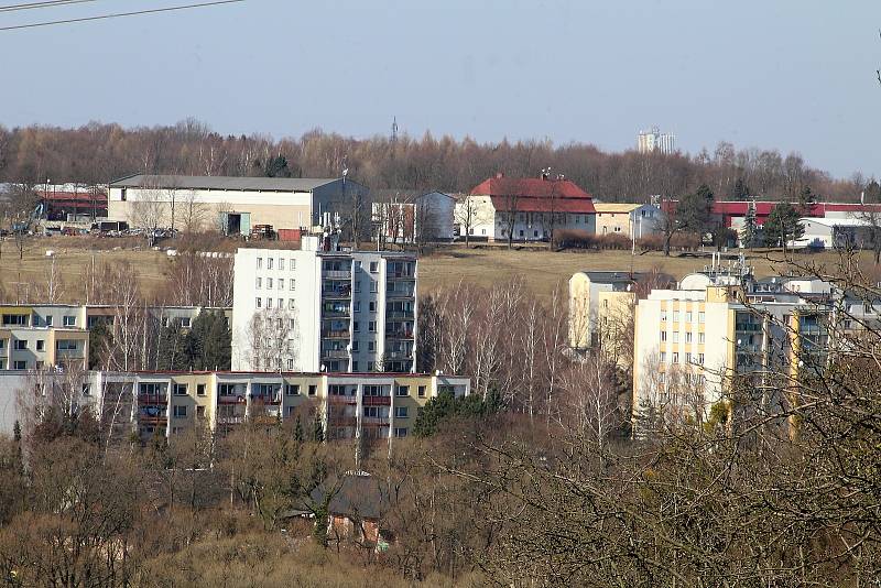 Albrechtice. Pohled na sídliště.