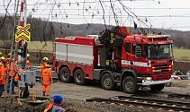 Dolní Lutyně, Karvinsko, likvidování následků tragické srážky vlaku a kamionu, 25. ledna 2024.