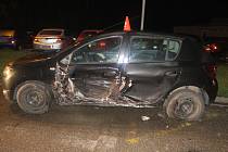 Nehoda, Orlová, vůz nabouraný opilým řidičem, květen 2022.