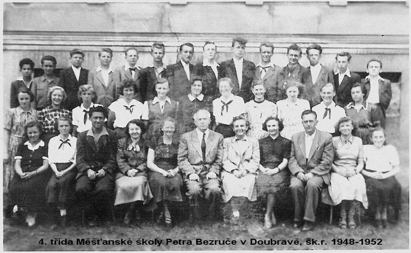 ČTVRTÁ třída, školní rok 1951/1952.