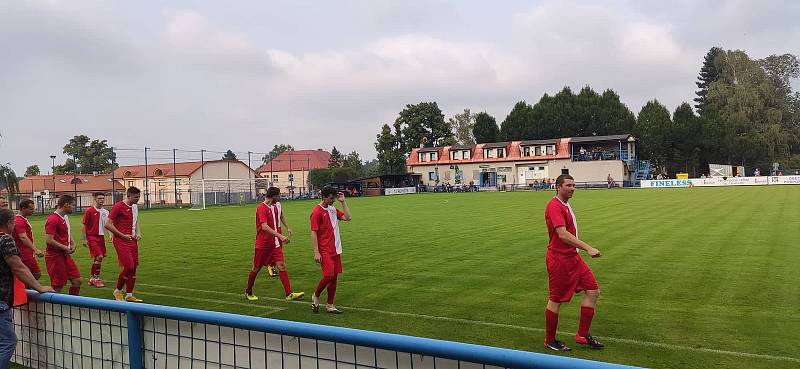 Zápas 15. kola fotbalového krajského přeboru Řepiště - Slavia Orlová 4:2.