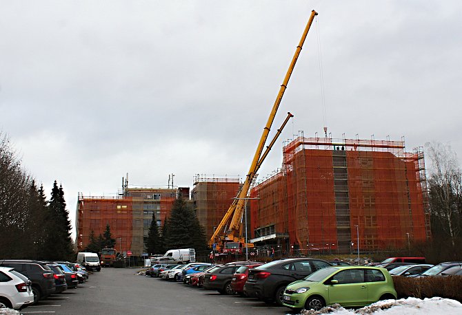 Rekonstrukce polikliniky v Karviné-Mizerově, únor 2023.