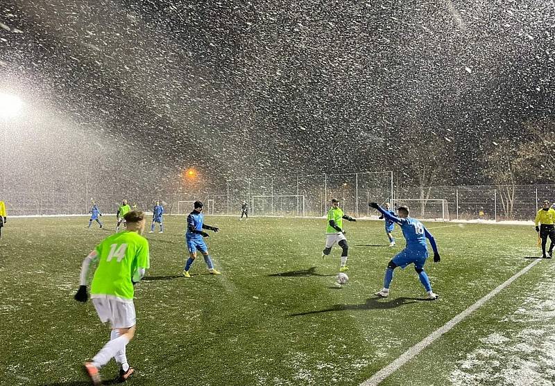 Přípravný zápas fotbalistů MFK Havířov - FK Čadca 3:1 na UT v Prostřední Suché 21. ledna 2022.