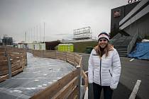 Kateřina Pauláthová si prohlédla olympijský park v Ostravě, který se v těchto dnech staví.