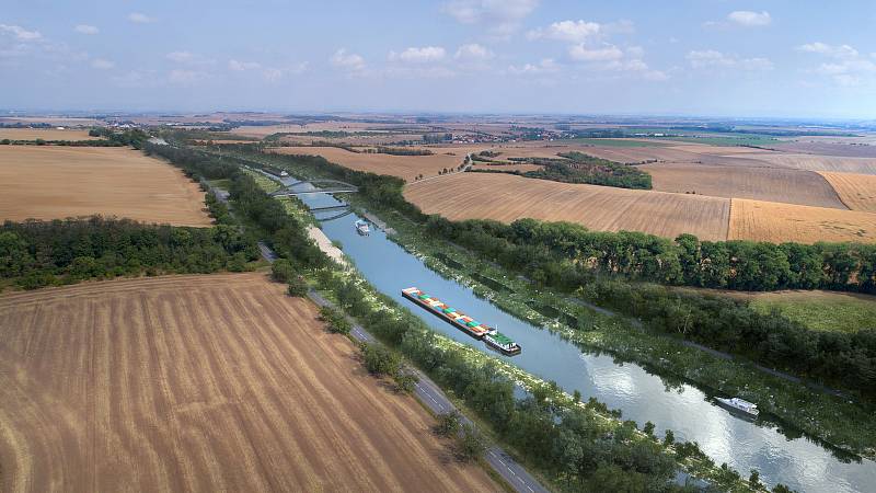 Kanál Dunaj-Odra-Labe - vizualizace z roku 2019.