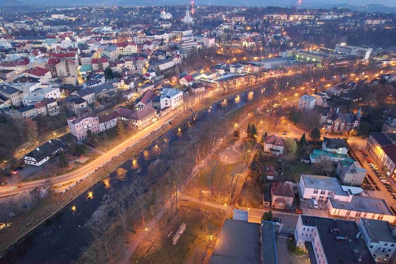 Český i Polský Těšín rozděluje Olše, hranice je však na tomto místě velice otevřená.