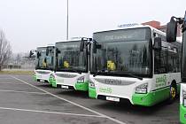 Autobusy karvinské MHD před změnou barvy.