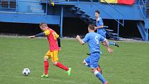 Havířovští fotbalisté (v modrém) zdolali Frýdlant rozdílem dvou branek.