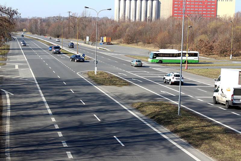 Křižovatka na Ostravské ulici v Havířově.