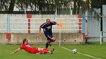 V duelu nováčků přeboru porazily Dětmarovice (v modrém) Jakartovice 2:1.