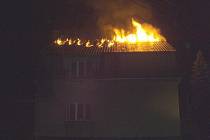 Požár domu v Orlové