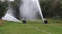 Soutěž dobrovolných hasičů v požárním útoku v Havířově, ve finále